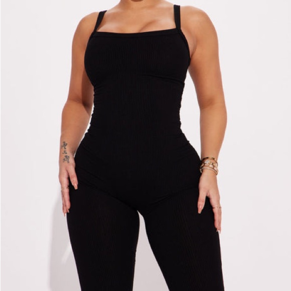 Snatched ribbed jumpsuit